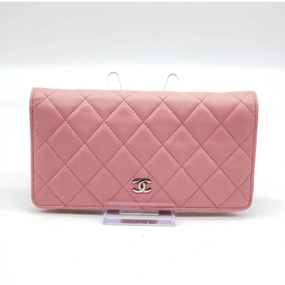 CHANEL Pink Quilted Wallet